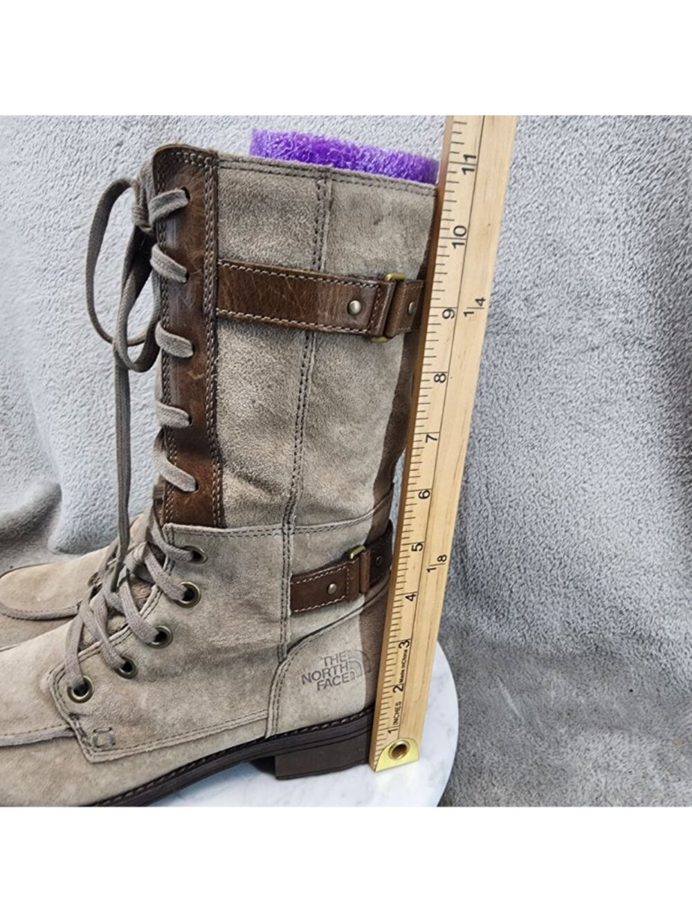 The North Face Shoes Womens Size 6.5 Bridgeton Brown Suede Lace-Up Boots *Read* - Picture 3 of 14